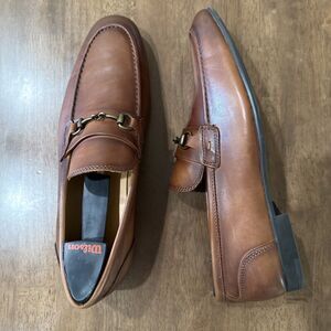 Vittorio Russo Brown Leather Horsebit Loafers Mens 10.5M Moc Toe Dress Shoes